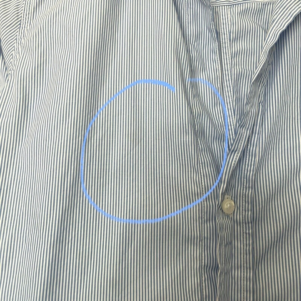 Frank & Eileen Striped Blue White Cotton Long Sleeve Button Down Shirt Size S - Picture 8 of 9